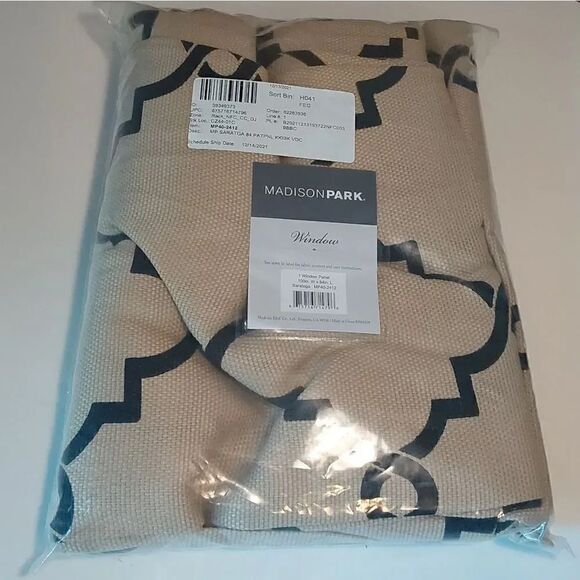 Madison Park Saratoga Window Panel Khaki/black - Picture 4 of 7